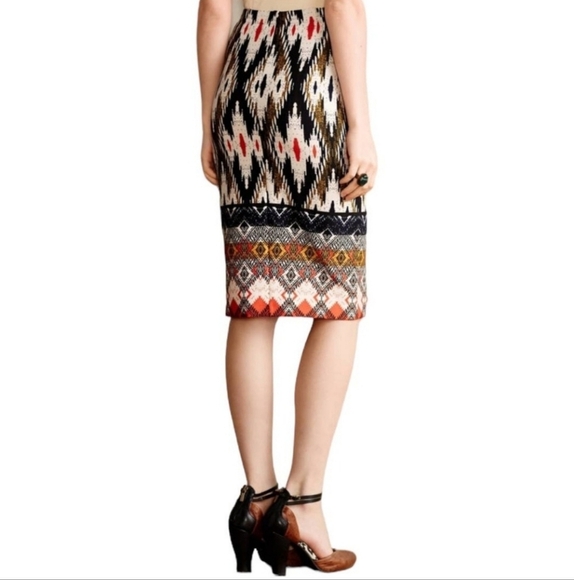 Maeve Anthropologie Iguazu Ikat Print Women's Pencil Skirt Size XS - Picture 2 of 8